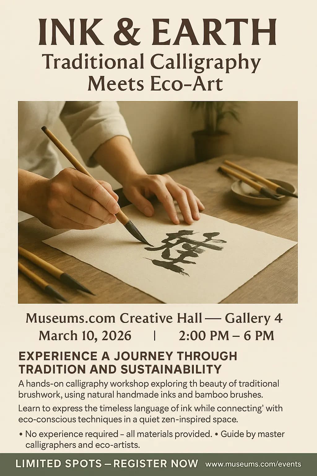Ink & Earth: Traditional Calligraphy Meets Eco-Art